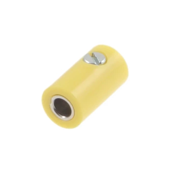 Gniazdo na przewód 2.6mm, izolowane przykręcane, żółte