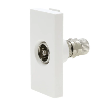 Moduł 1/2 - gniazdo antenowe TV - biały - kompatybilny z ramkami Tawoia Glass