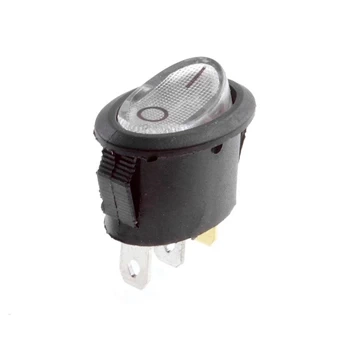 Włącznik ON-OFF klawiszowy owalny, AC, białe podświetlenie, SPST 3P