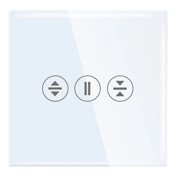Włącznik żaluzjowy Smart 600W WiFi i Bluetooth - dotykowy szklany panel biały - podtynkowy - TAWOIA Smart Home
