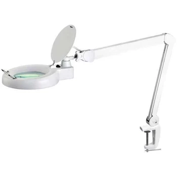 Lampa stołowa 9W LED z lupą x2.25 biała, mocowanie do blatu, VTLAMP-5D-LEDN3U