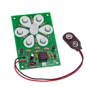 Dwukolorowy kwiatek LED, AVTEDU643. Zestaw DIY do nauki lutowania