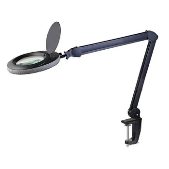 Lampa stołowa 8W LED z lupą x2.25 czarna, mocowanie do blatu, VTLAMP-5D-LEDN1B