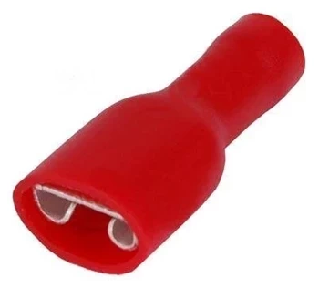 Konektor płaski żeński w pełnej izolacji 6.3mm 0.8mm 0.5-1.5mm² - końcówka kablowa z tulejką miedzianą SGE