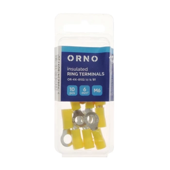 Końcówka oczkowa izolowana 6mm2 oczko na śrubę M6, blister 10szt.