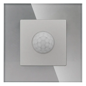 Czujnik ruchu PIR 200W (60W LED) grafitowy podtynkowy z ramką szklaną - TAWOIA Glass