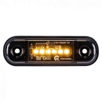 Lampa obrysowa LED pomarańczowa 6 diod 12/24 V, klosz przyciemniany DARK - L1321