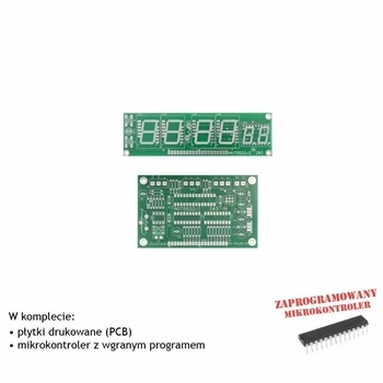 Zegar z czerwonym wyświetlaczem 20mm ustawiany za pomocą GPS, PCB i mikroprocesor do projektu AVT5522/1