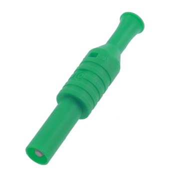 Wtyk bezpieczny 4mm z tuleją stałą, przykręcany prosty 36A, 1000V CAT III, zielony