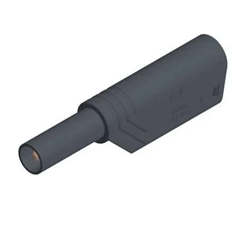 Wtyk bezpieczny 4mm z gniazdem 4mm, przykręcany, 24A, czarny