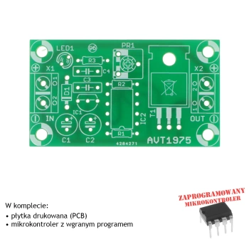 Powolny rozjaśniacz do taśm LED 12V - PCB i mikroprocesor do projektu AVT 1975