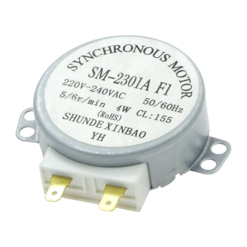 Silnik napędu talerza kuchenki mikrofalowej 220–240 V AC, 5/6 obr./min, wrzeciono 7 mm ścięte, typ SM-2301AF1