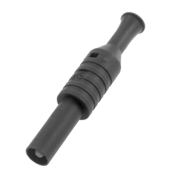 Wtyk bezpieczny 4mm z tuleją stałą, przykręcany prosty 36A, 1000V CAT III, czarny