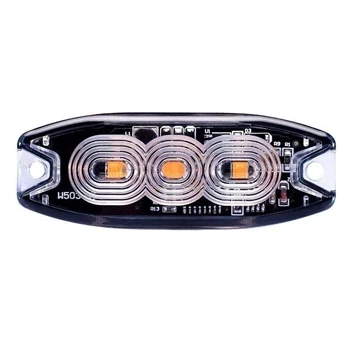 Lampa błyskowa/strobo pomarańczowa SLIM 3LED x 3W R65 R10, DC12V/24V