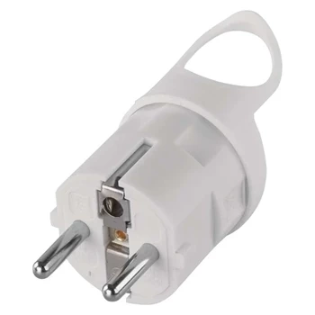 Wtyczka prosta biała 230V AC z uchwytem, Emos P0038