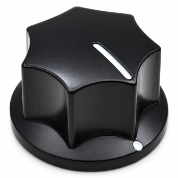 Gałka z kołnierzem do potencjometru na oś 6mm - 22x16mm - z bakelitu, czarna - GBS22