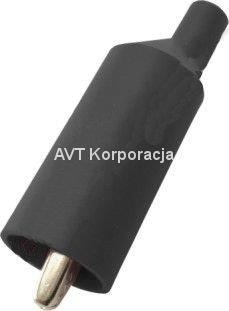 Krokodylek w osłonie gumowej, rozwarcie 10mm, gniazdo 4mm, czarny