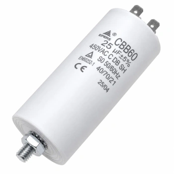 Kondensator rozruchowy do silnika 25µF 450VAC, CBB60, 4 konektory, Ø40 × 93 mm, EPERS