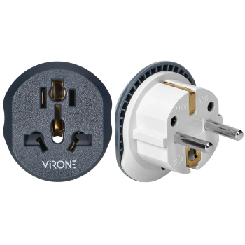 Adapter podróżny Virone TA5 Go To Europe 230V 13A – przejściówka europejska E/F z gniazdem uniwersalnym