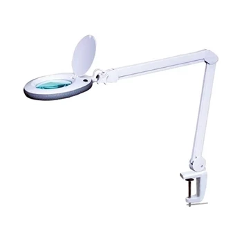 Lampa stołowa 8W LED z lupą x2.25 biała, mocowanie do blatu, VTLAMP-5D-LEDN1