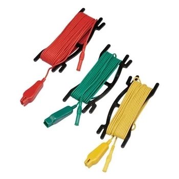 Przewody do miernika rezystancji uziemienia CEM TL-533, komplet 15, 9 i 5 m, wtyk 4 mm, CAT II 300 V