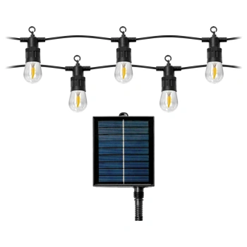 Girlanda solarna 10 m – efekt płomienia LED – ciepłe światło 2700K – VIRONE LG-6/10M/FLAME