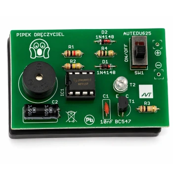Pipek dręczyciel. Zabawny projekt elektroniczny z generatorem pisków. Zestaw DIY do nauki lutowania AVT EDU625