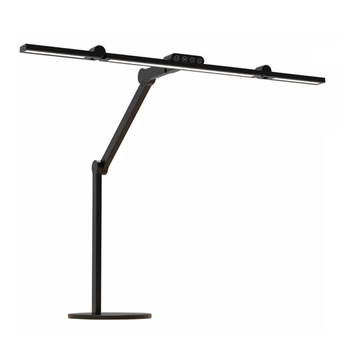 Profesjonalna lampa biurkowa LED, 2 ramienna, liniowa 72cm, z podstawą, czarna FDDL09