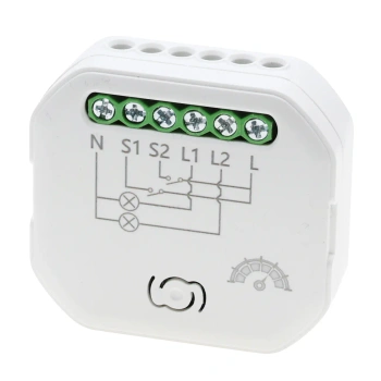 Inteligentny przekaźnik dopuszkowy WiFi + BLE, 2-kanałowy ściemniacz oświetlenia, Tawoia Smart Home
