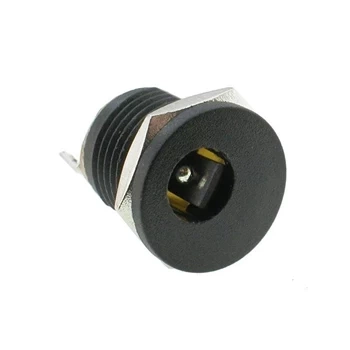 Gniazdo zasilania DC 2,5/5,5 mm, do lutowania przewodów, nakrętka mocująca w komplecie, PR1