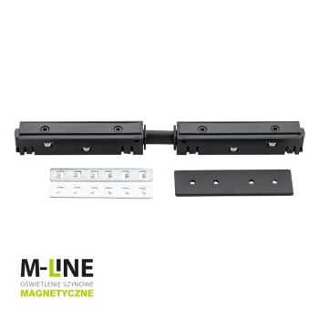 Łącznik zasilający prosty 1-fazowy do szyny magnetycznej czarny M-LINE