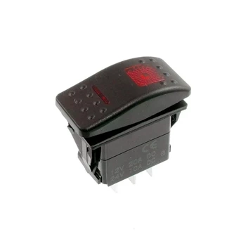 Przełącznik chwilowy (ON)-OFF-(ON) 3-poz 7-pin 2 LED czerwone, Carling