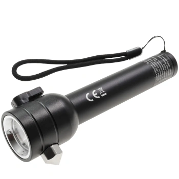 Latarka samochodowa LED, 200 lm, zbijak szyb, przecinak pasów, funkcja powerbanku, ładowanie USB-C, ALR-LA0213