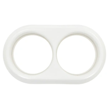 Ramka ceramiczna podwójna biała do włączników i gniazd natynkowych Ceramic Loft