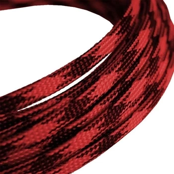 Oplot poliestrowy 4mm/8mm czarno-czerwony 1m