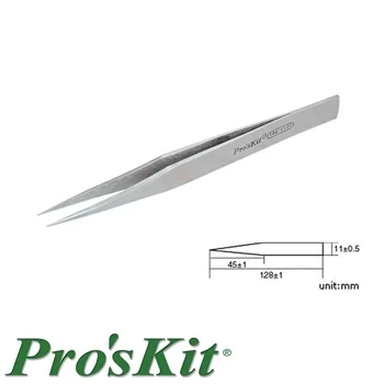 Pęseta antymagnetyczna superprecyzyjna ostra 128mm, Proskit 1PK-112T