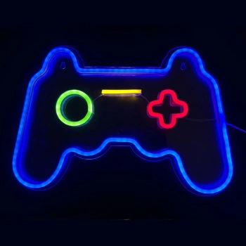 Neon LED "gamepad", dekoracja LED 41x27,5cm zasilanie z baterii lub USB