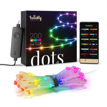 Twinkly Dots 200, dekoracyjne oświetlenie LED RGB 10m transparenty przewód