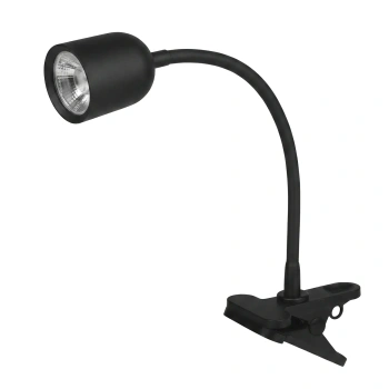 Lampka LED z klipsem czarna, 4 W, 320 lm, 4000 K, zasilanie 230V