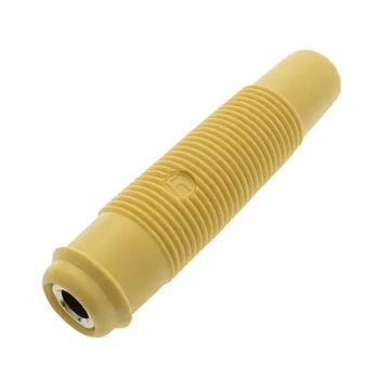 Gniazdo na przewód 4mm, izolowane żółte