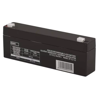 Akumulator żelowy bezobsługowy, 12 V, 2,2 Ah, 178 × 35 × 61 mm, 0,95 kg, EMOS B9672