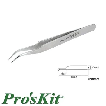 Pęseta antymagnetyczna ostra zakrzywiona, Proskit 1PK-104T