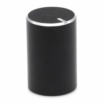 Gałka aluminiowa do potencjometru na oś 6mm - 10x15mm - czarna, srebrny znacznik - GCL10