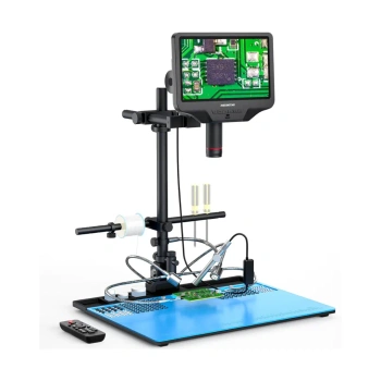 Profesjonalny mikroskop do dużych płytek PCB i serwisu elektroniki, ekran 10″ HDMI, endoskop – Andonstar AD409 Max-ES