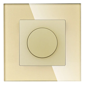 Ściemniacz 500W (80W LED) złoty podtynkowy z ramką szklaną - TAWOIA Glass