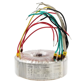Transformator toroidalny lampowy TSTL 100/004, 100VA, 260V-0-260V + 3,15V-0-3,15V + 0-5V-6,3V, Indel