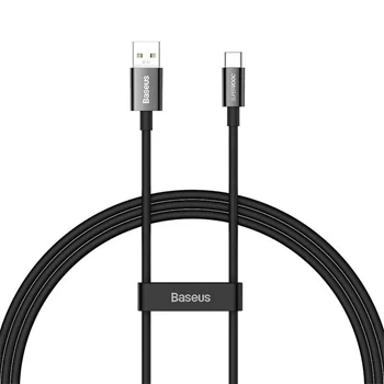 Kabel USB do USB-C 2m, szybkie ładowanie QC 65W, Baseus Superior Series, czarny