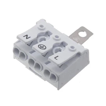 Złącze zatrzaskowe do druku, 3 pola, raster 10mm, wysokość 11,6mm, z uziemieniem, 450V / 24A, Degson DG238