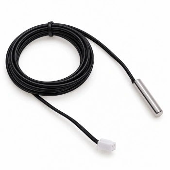 Czujnik temperatury NTC 10K B3950 1% wodoodporny, tuleja 25 × 5 mm, długość 3 m, wtyk JST XH 2-pin