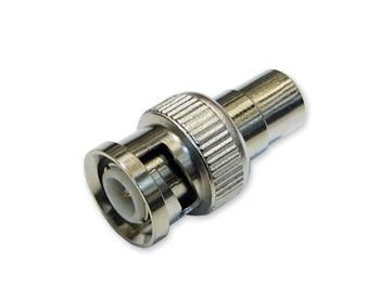 Przejście: wtyk BNC - gniazdo RCA, srebrny